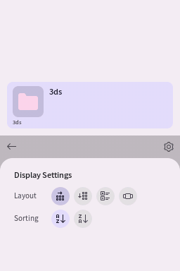 Settings menu
