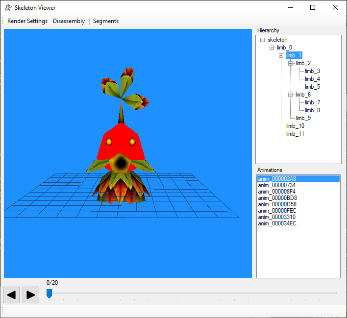Showing the head limb in Z64Utils